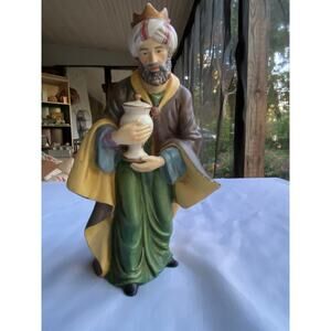 VTG OWell Figurine Wise w Man Urn & crown Grandeur Noel Nativity Replacement EUC